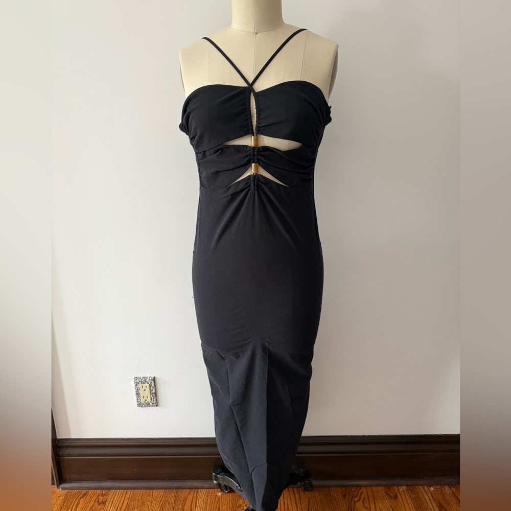 Zara Black Strapless Cut-Out Dress